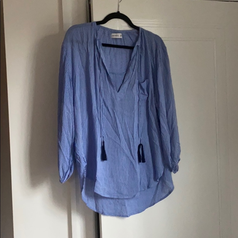 Faithfull the Brand Striped Top with Tassells US 4